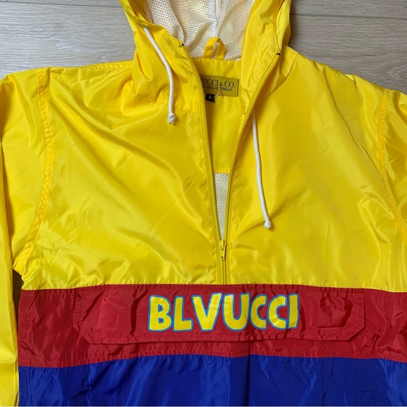 Blvucci Kid Club 90s Windbreaker Hoodie 
Jacket  Size Small - Picture 2 of 7